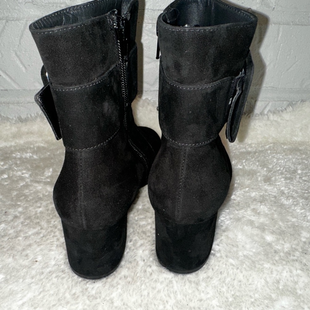 New PAUL GREEN Natalia Buckle Black Suede Ankle Boots Size 6.5 - Picture 6 of 11